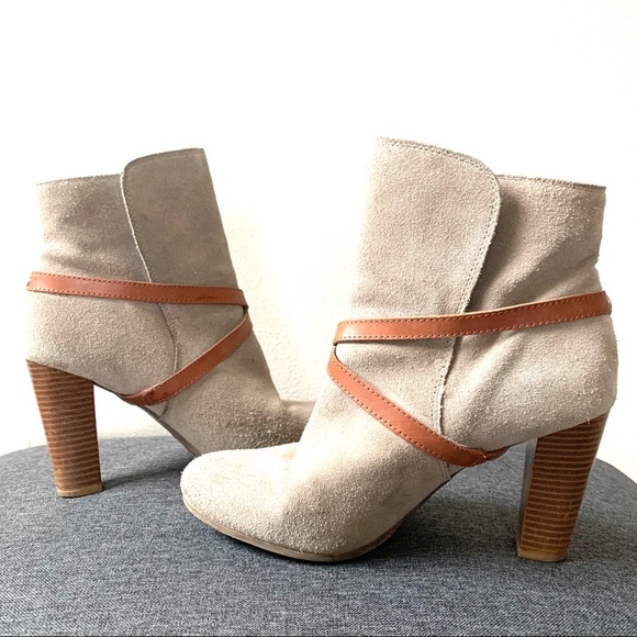 Shoes - Suede Stacked Bootie